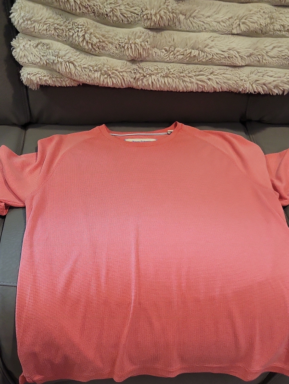 Tommy Bahama Coral Short Sleeve Waffle Knit Tee